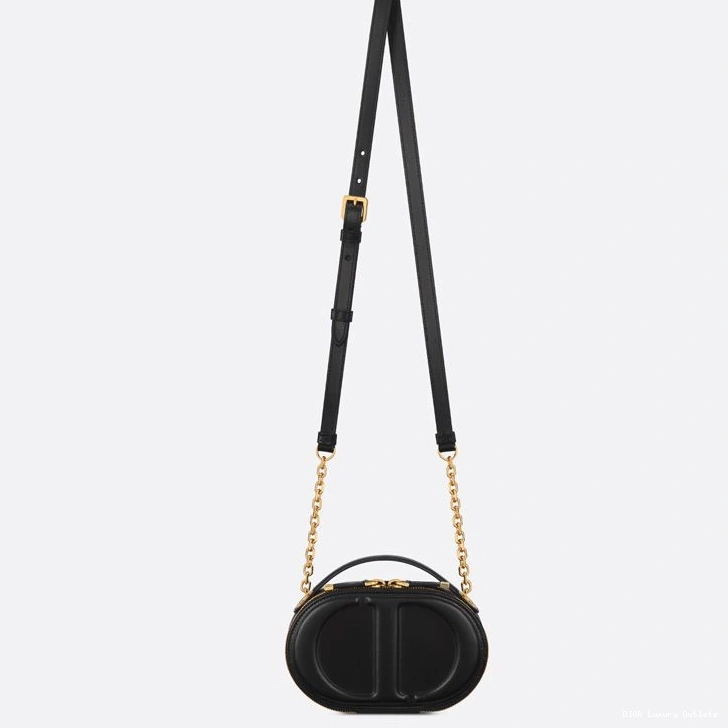 Cheap Bag Oval Black Signature Camera Calfskin CD Dior 0813 Luxury